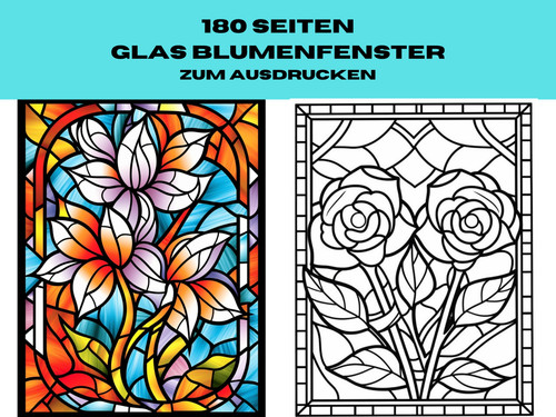 Digital glasblumen malbuch 180 - glasblumen,