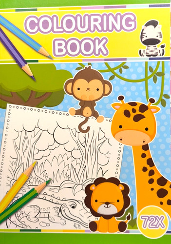 Malbuch für kinder - kinder, wildtiere