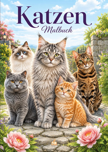 Katzen malbuch für kinder - malbuch,