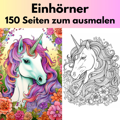 Digital einhörner malbuch - einhörner,
