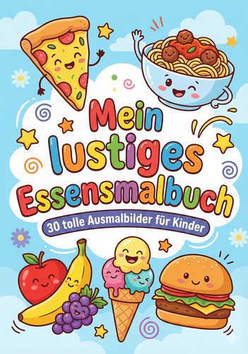 Mein lustiges essens - lustiges, malbuch
